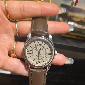 Brown Leather Strap Women's Watch